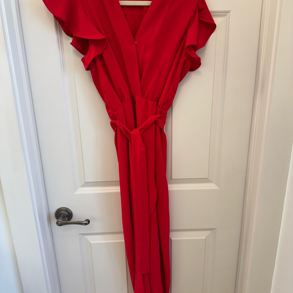 Amanda Uprichard Vibrant Red High Low Dress - Picture 3 of 4